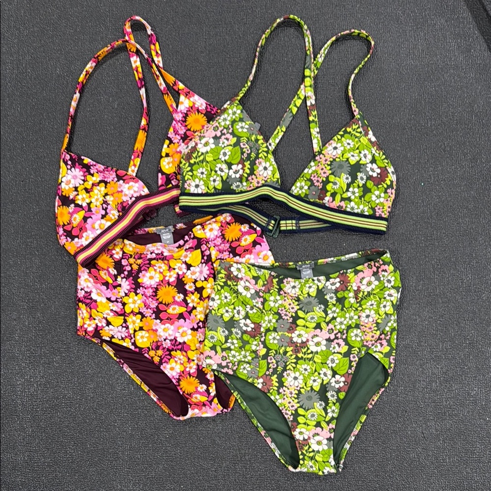 2 Aerie Floral Swim Hi Rise Bikini (S/P)
